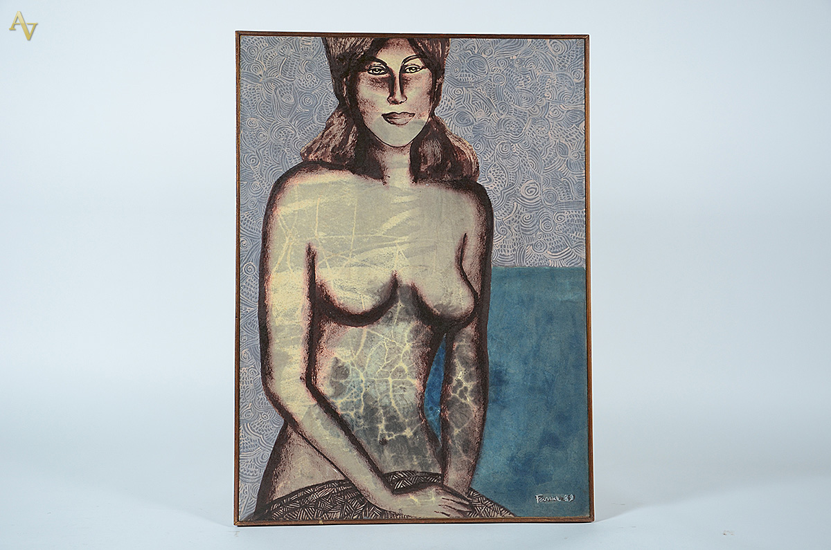FARNESE DE ANDRADE - Figura Feminina - técnica mista sobre cartão... - foto 1 de 4