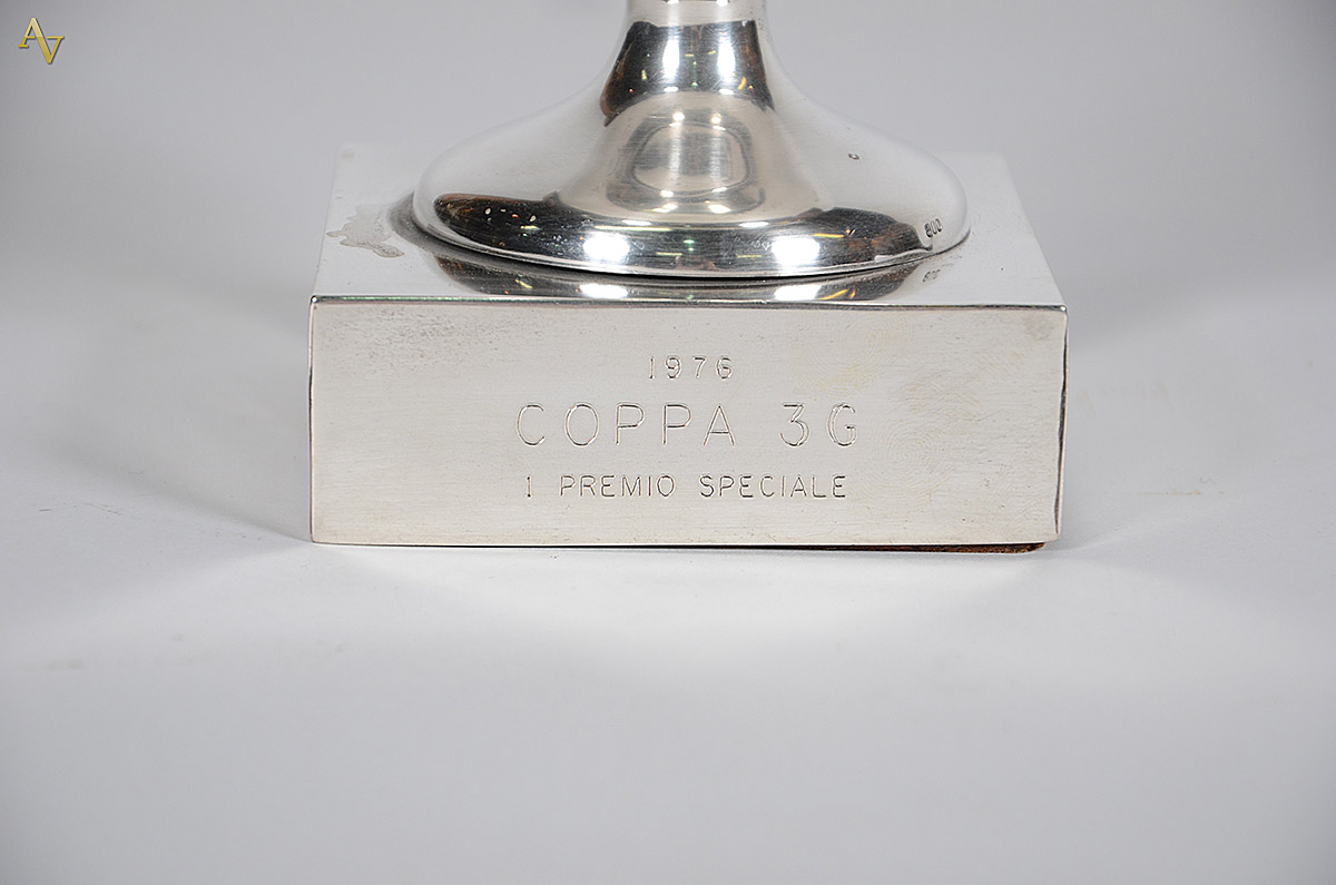 Taça em prata 800 mls contrastada, inscrição na base - 1976, oppa 3 G... - foto 2 de 3