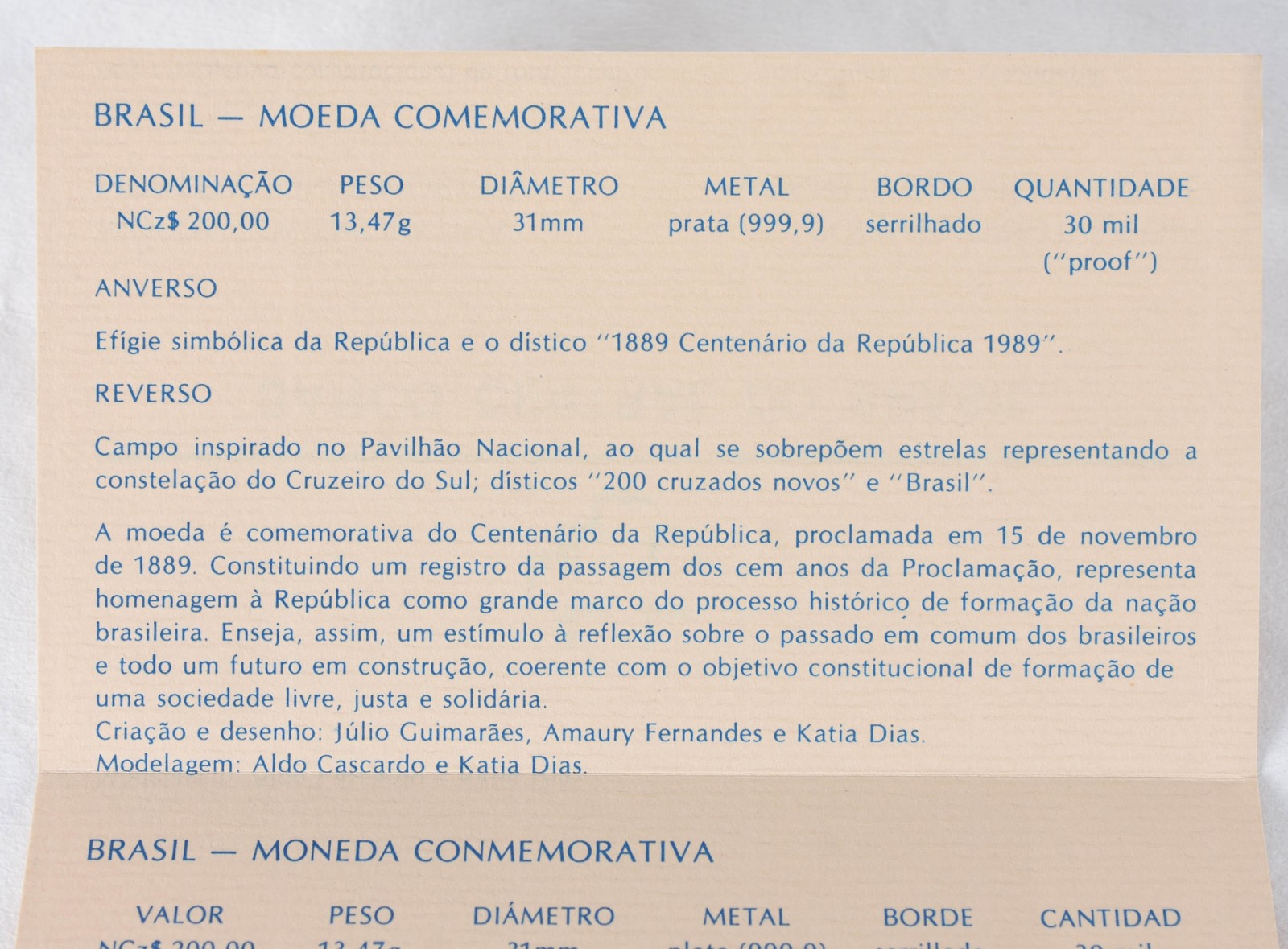 Moeda de prata de 200 cruzados. - foto 5 de 7