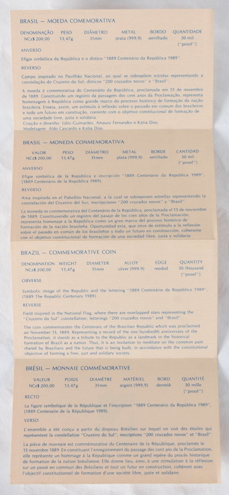 Moeda de prata de 200 cruzados. - foto 6 de 7