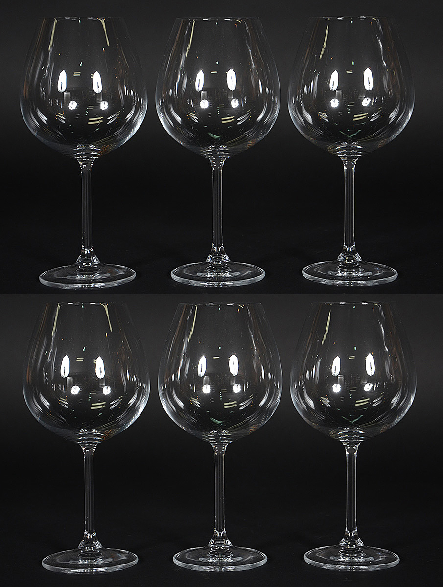 Seis cálices para vinho feitio balloon.