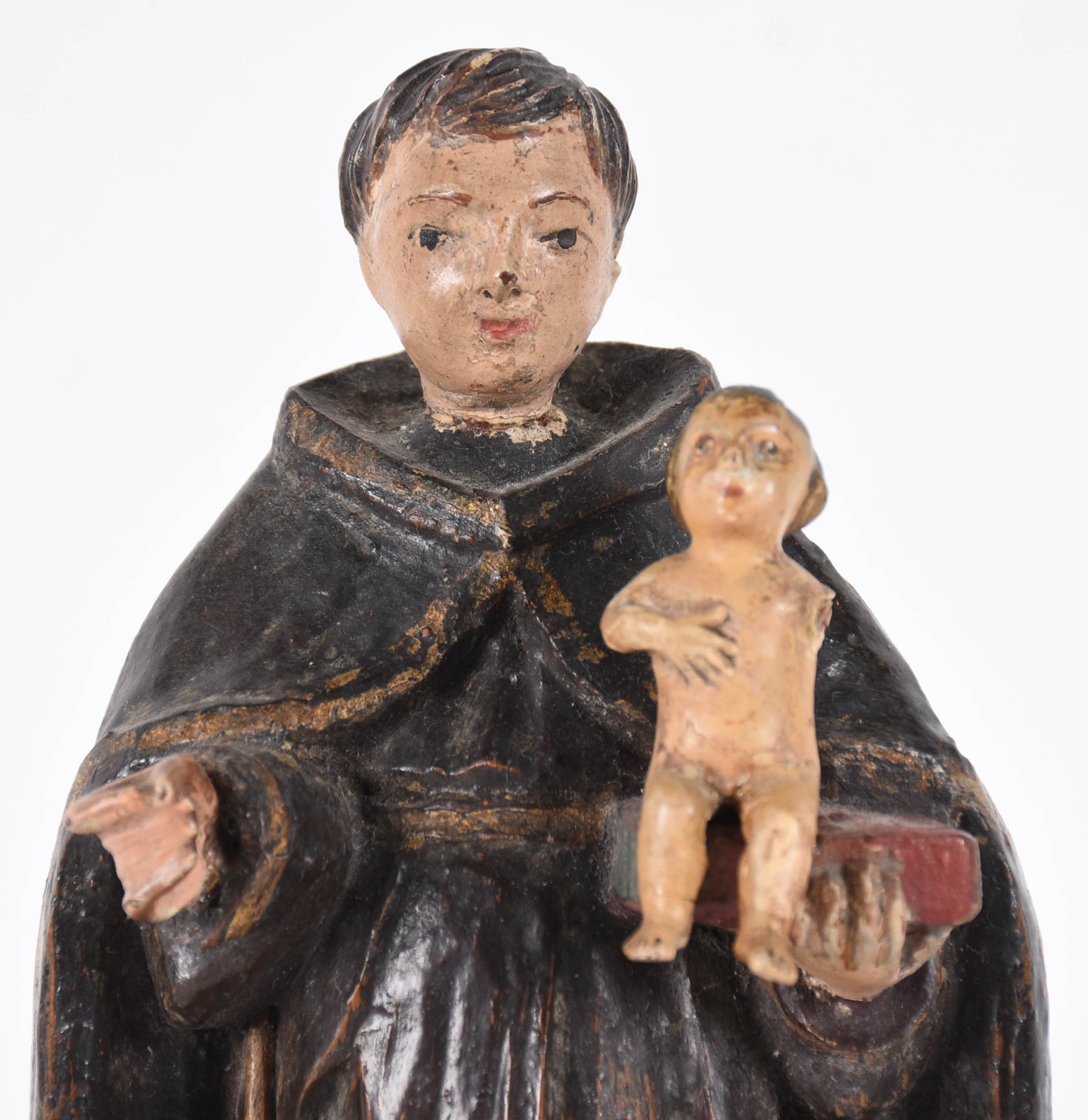 Imagem de madeira nobre do séc XIX representando Santo Antônio com... - foto 2 de 4