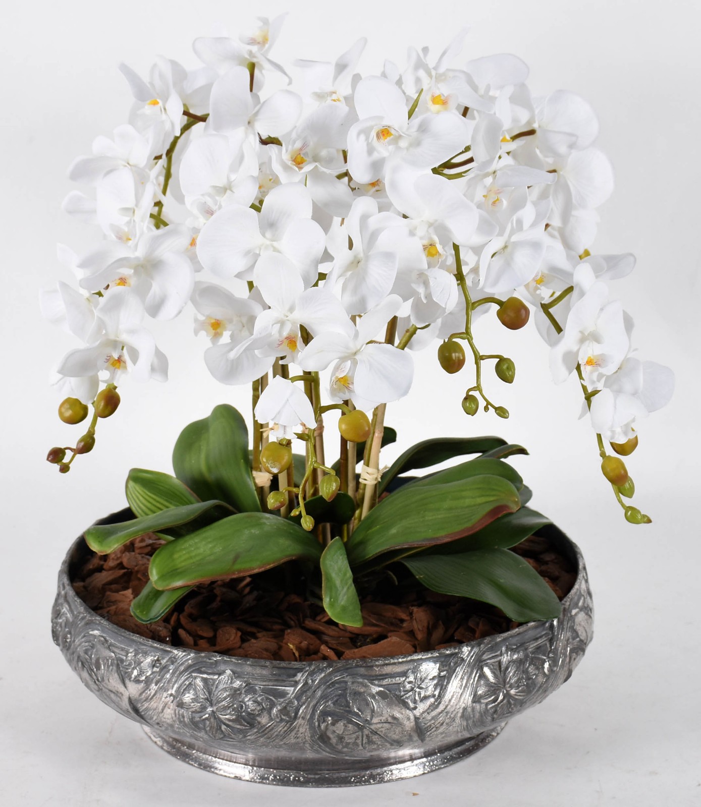 Cachepot de metal decoração ART NOUVEAU com composição floral de... - foto 3 de 4