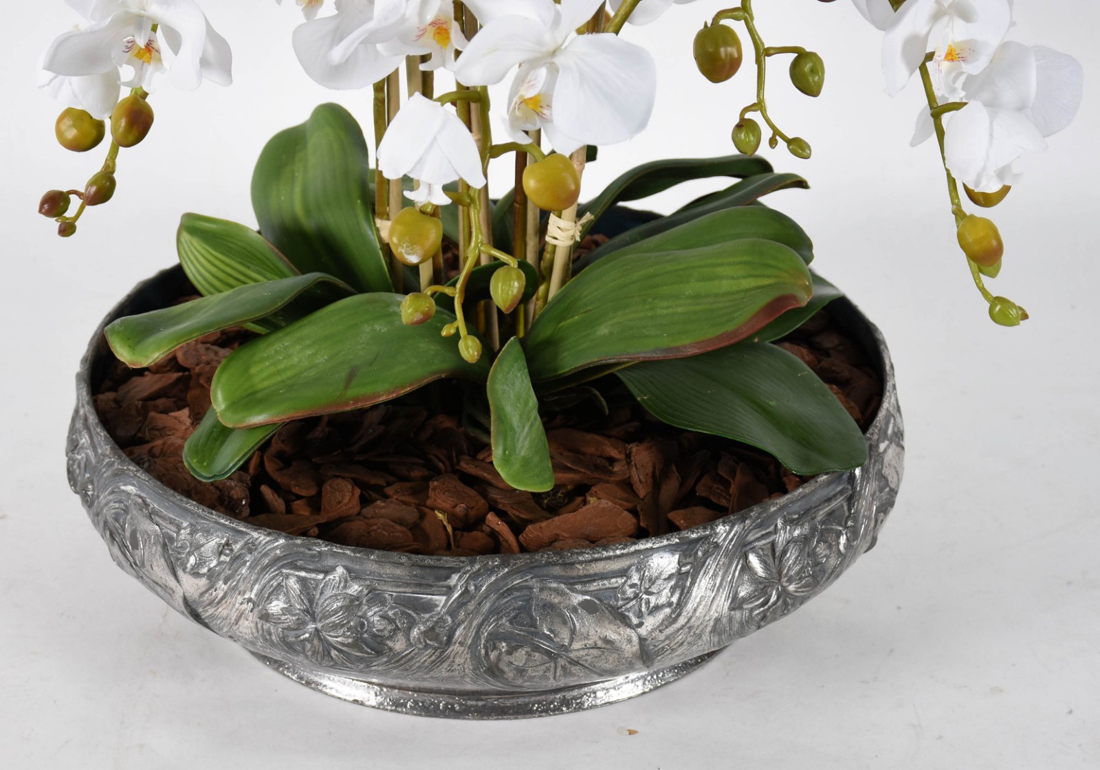 Cachepot de metal decoração ART NOUVEAU com composição floral de... - foto 4 de 4