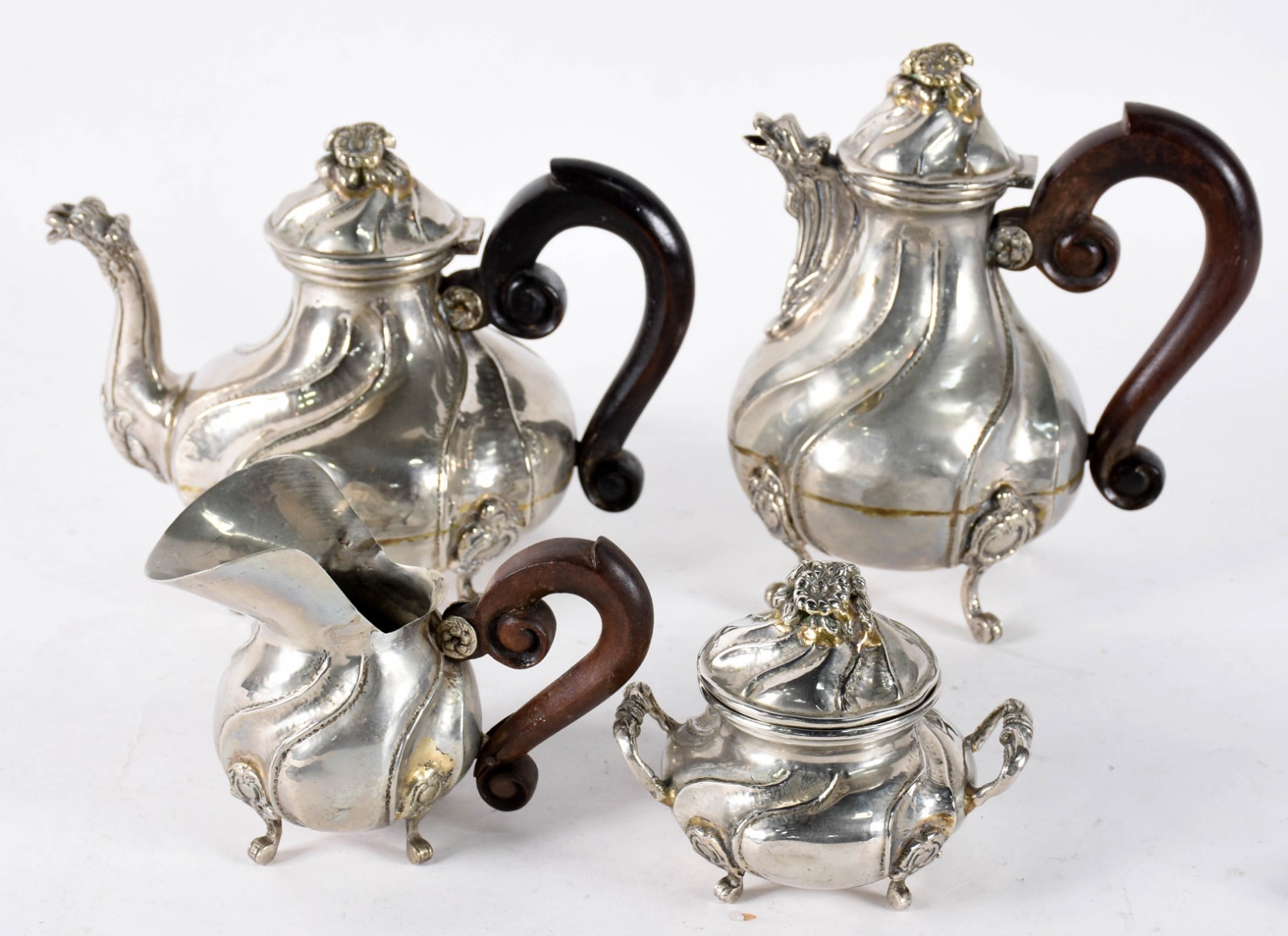 Conjunto para chá e café de metal prateado boliviano, alças de... - foto 2 de 4