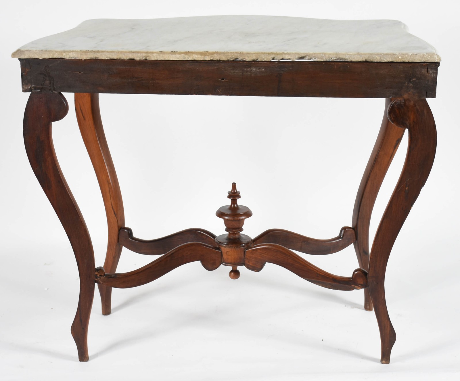 Antigo console de jacarandá maciço com mármore branco (pequeno... - foto 5 de 5
