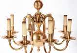 Lustre estilo holandês de metal dourado para 8 ... - Lustre estilo holandês de metal dourado para 8 luzes.