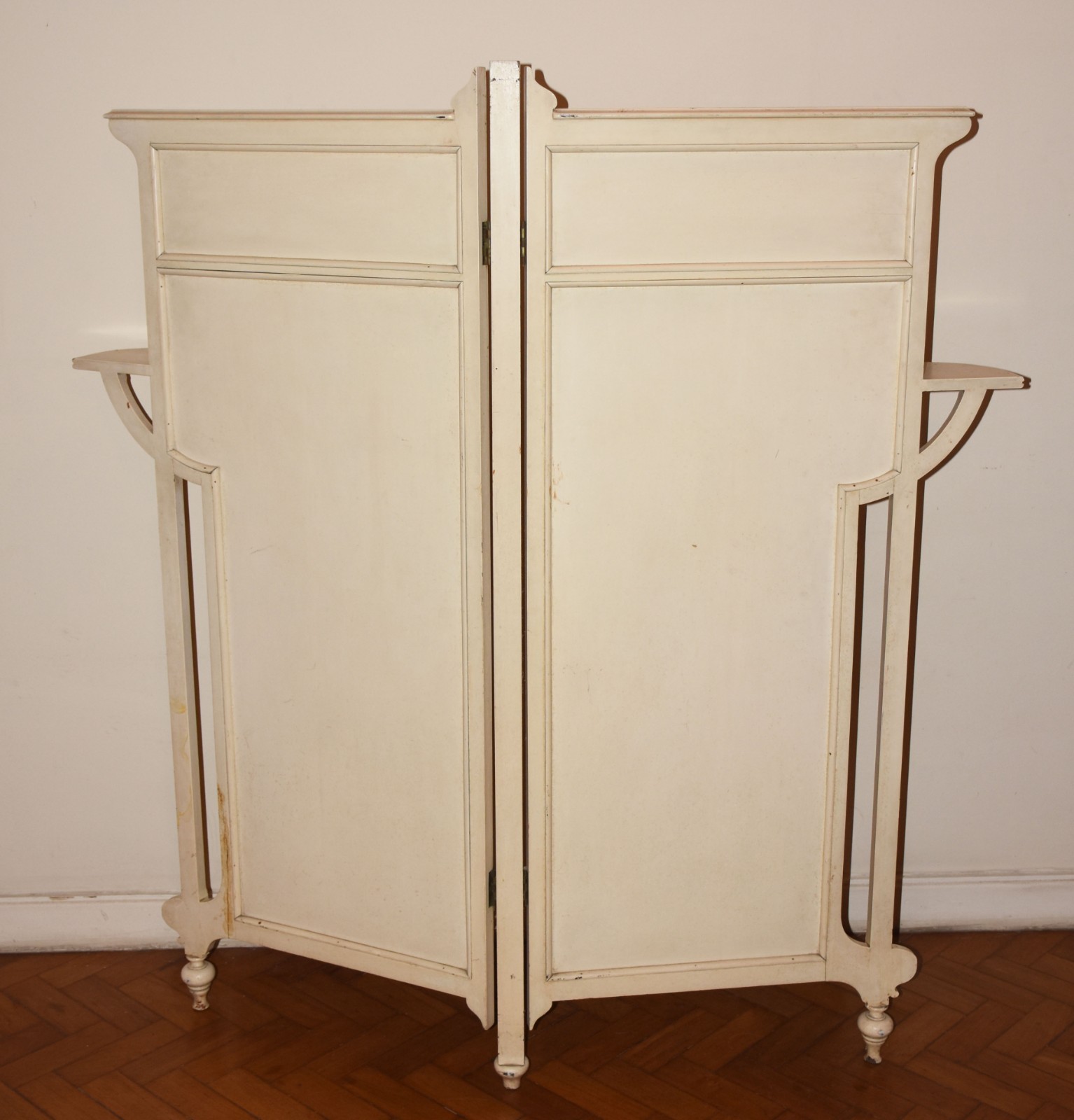 Biombo de canto ART NOUVEAU, duas folhas, madeira nobre pintada com... - foto 5 de 5