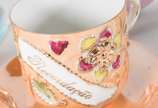 Cinco xícaras para chá com pires de porcelana d... - Cinco xícaras para chá com pires de porcelana de diversas procedências.