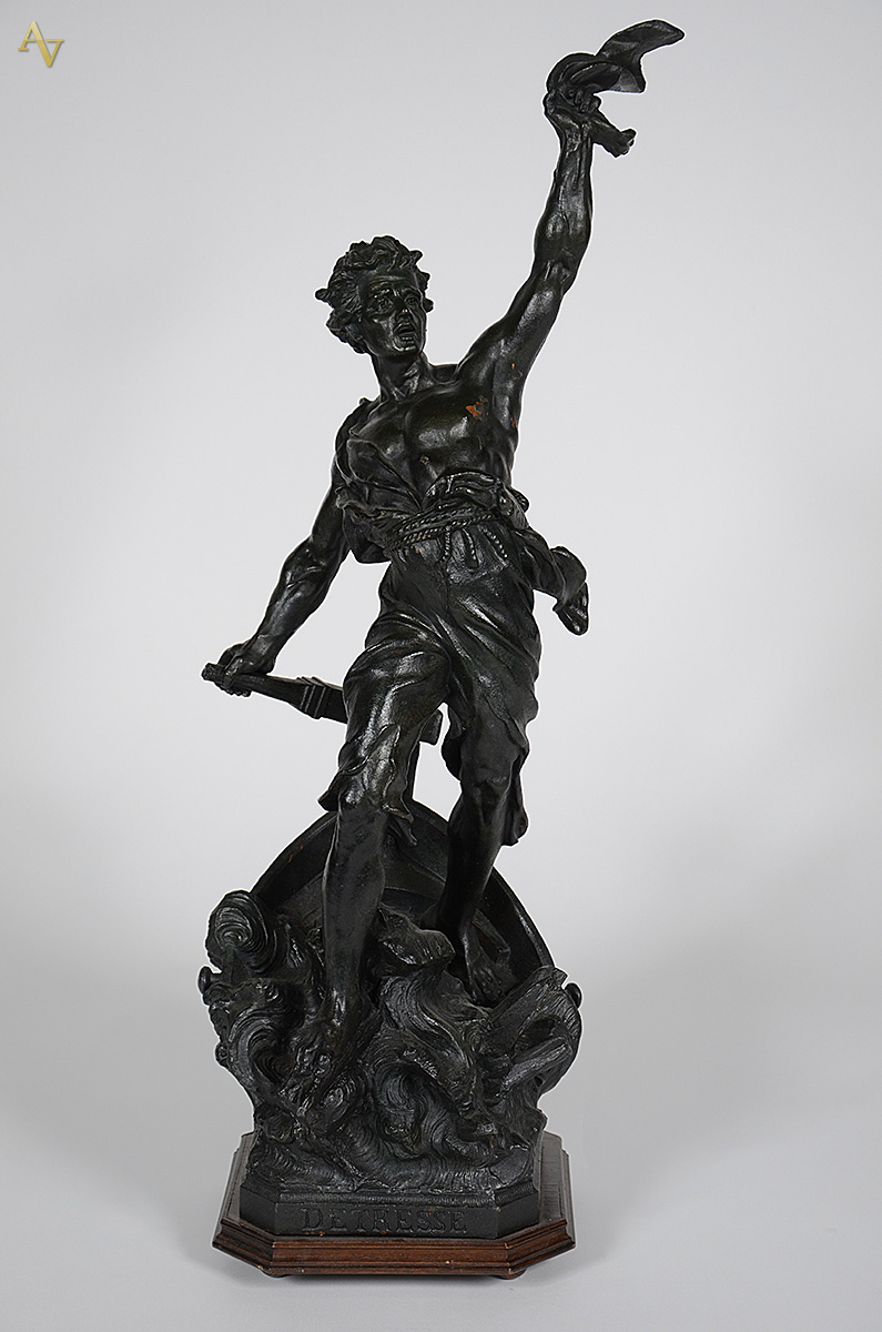 Escultura de petit bronze representando "Detresse". Altura... - foto 1 de 3