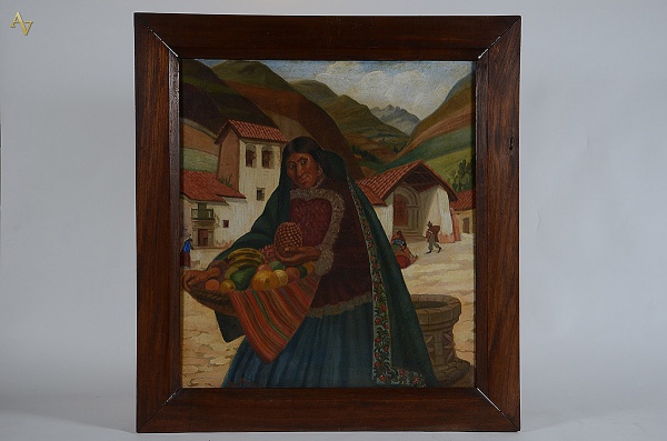 ASSINATURA NÃO IDENTIFICADA - Figura feminina - ost - 70 X 62 - foto 1 de 3