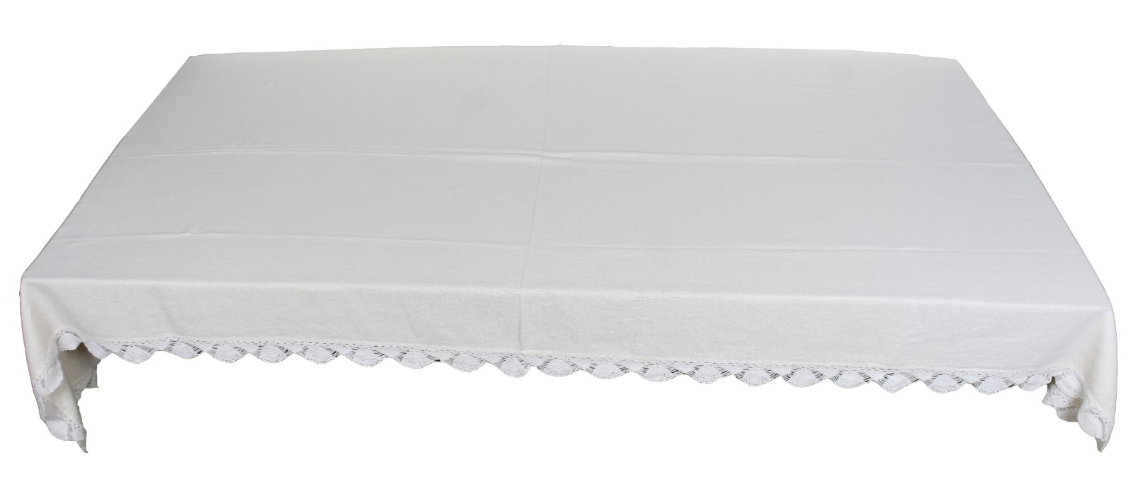 Toalha de mesa na cor branca com bordados - foto 1 de 3