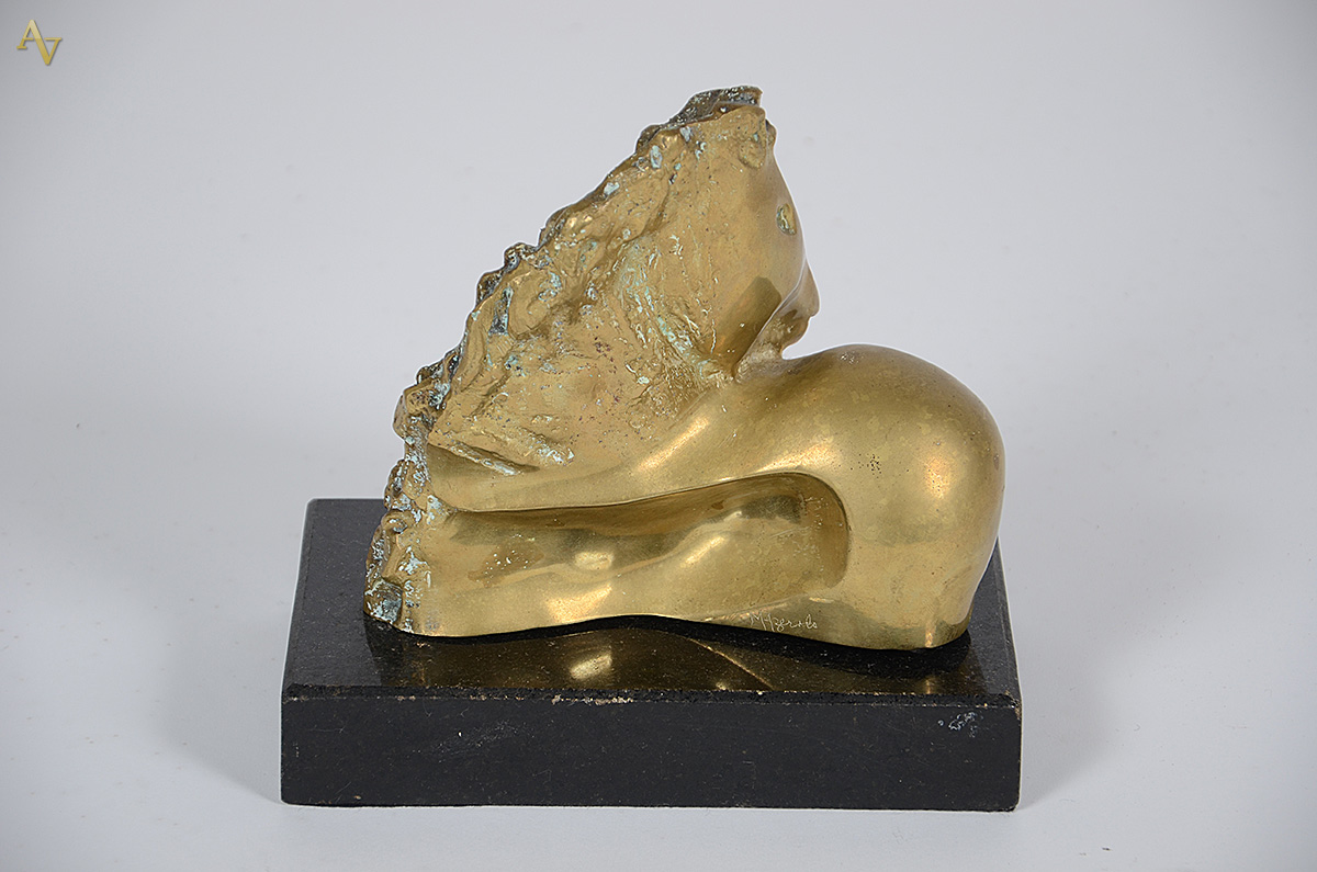 MAZEREDO - Escultura de bronze representando cavalo com base de... - foto 2 de 3