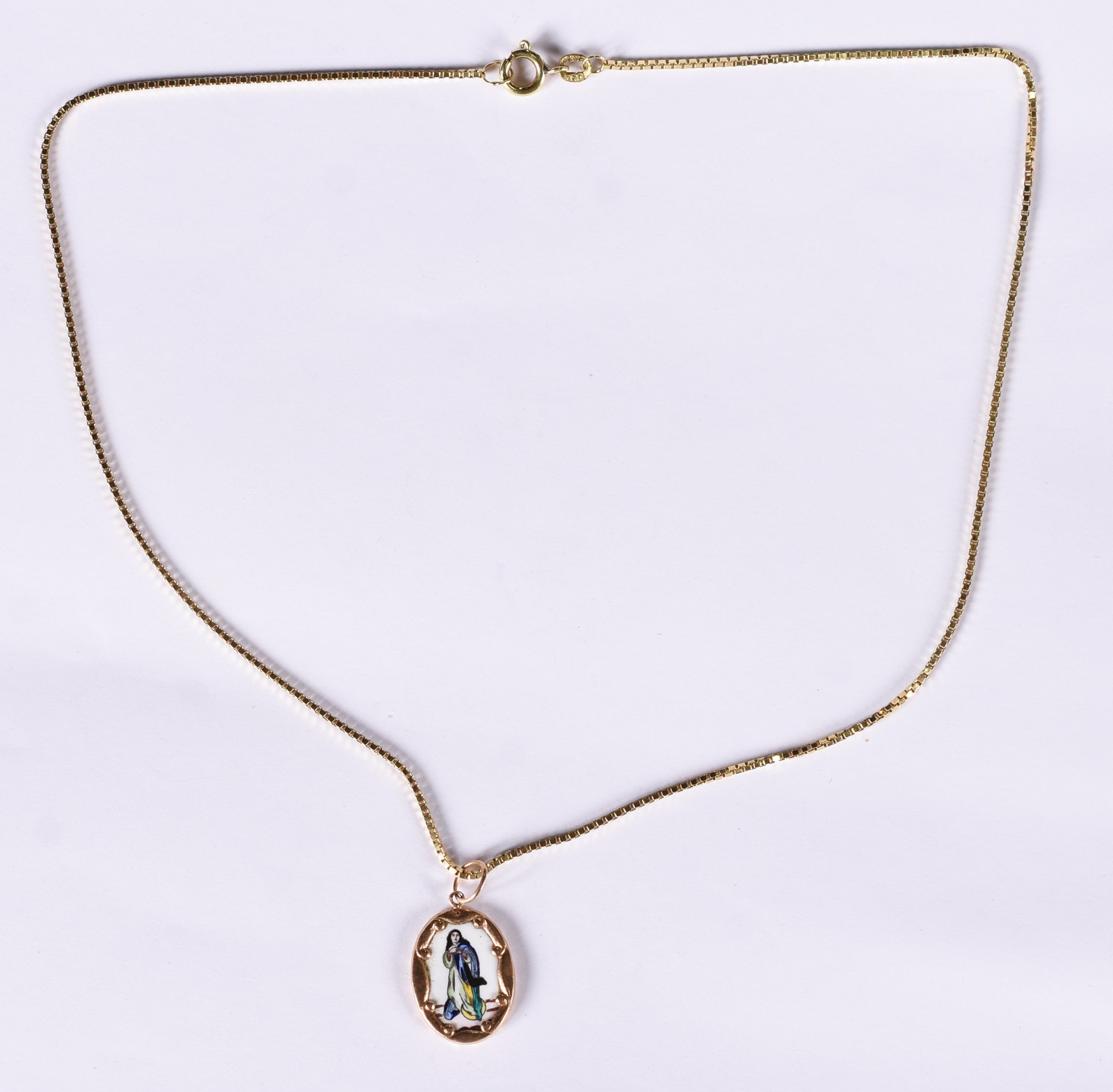 Gargantilha de ouro amarelo 18 k com medalha sacra (Por motivos de... - foto 3 de 4