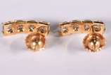 Par de brincos de ouro amarelo 18 k com oito br... - Par de brincos de ouro amarelo 18 k com oito brilhantes de 0,02 ct cada. Total 0,64 ct (Por motivos de segurança as joias não encontram-se na lo...