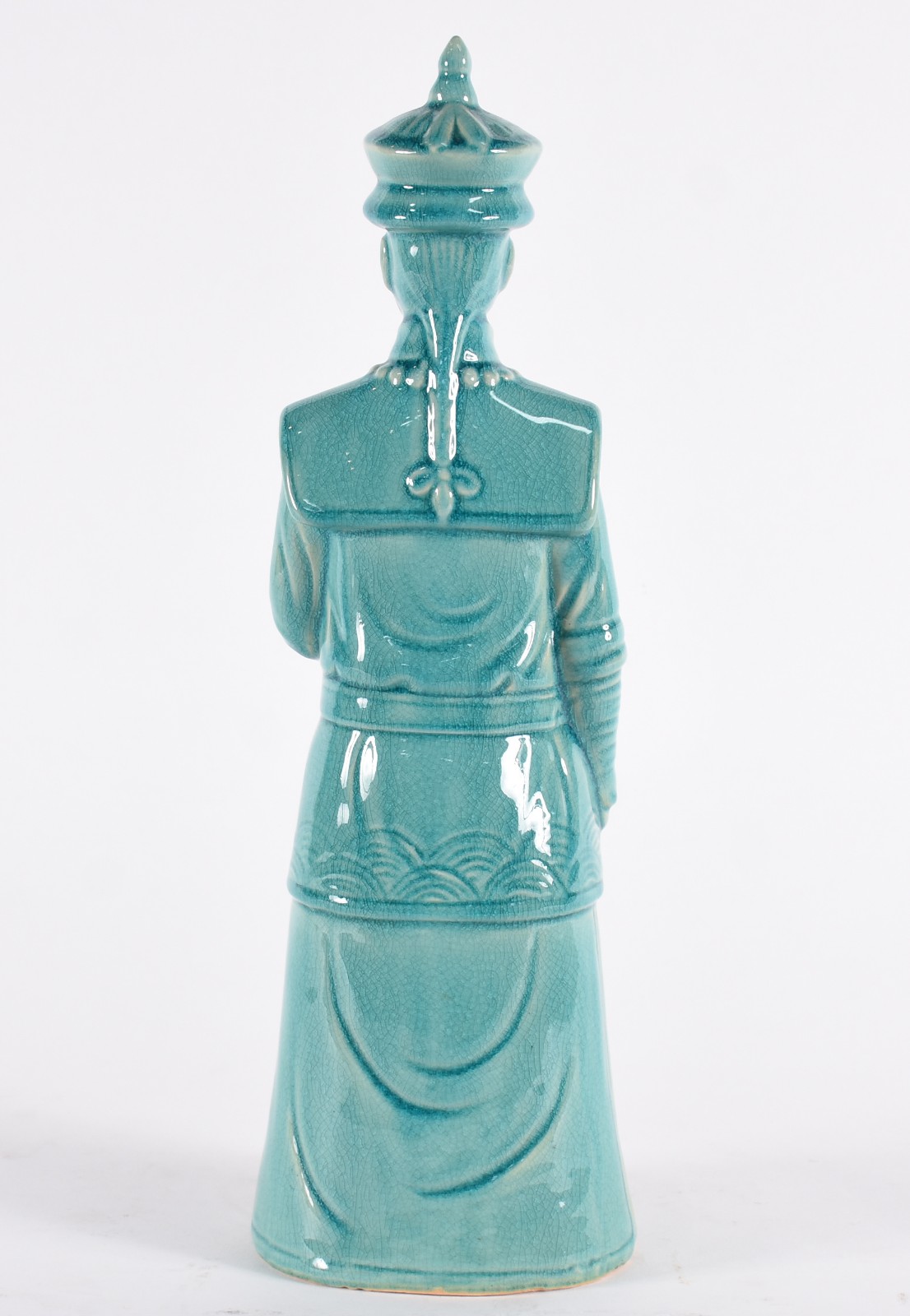 Estatueta de porcelana oriental na cor azul turquesa representando... - foto 2 de 3