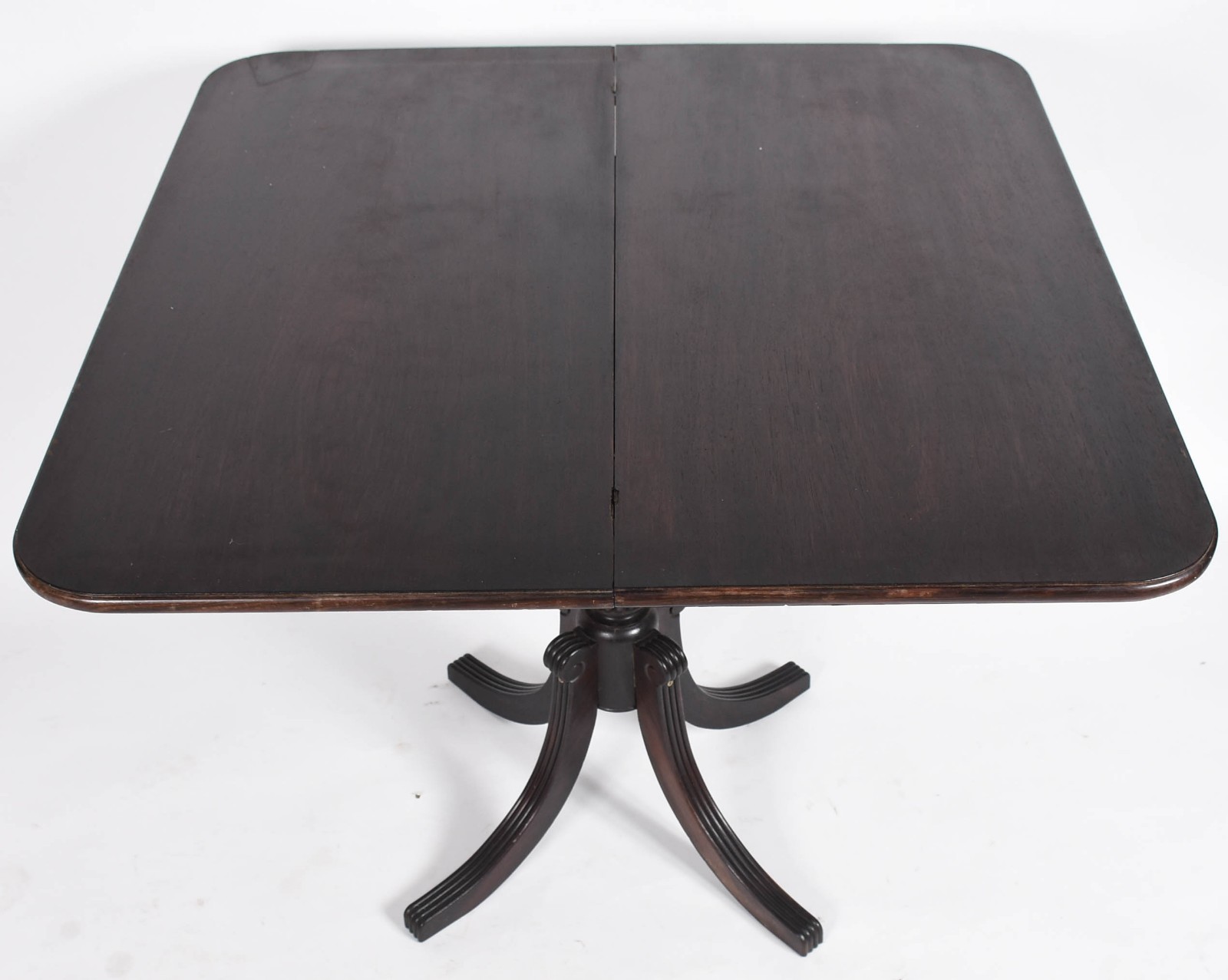 Mesa/console de madeira nobre com tampo dobrável, base feitio... - foto 5 de 7