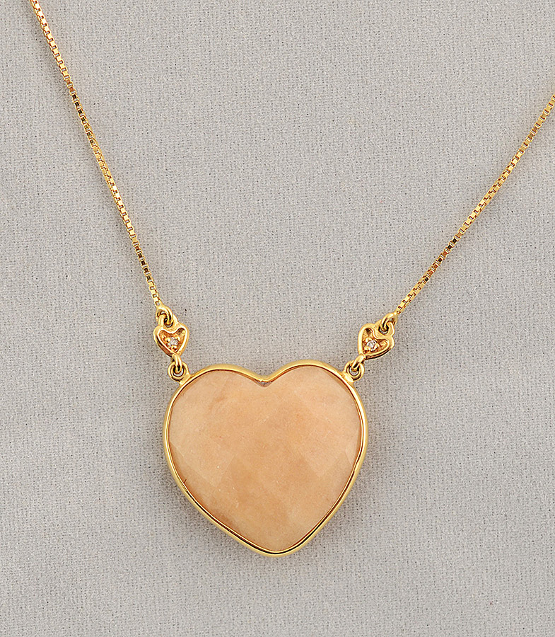 Cordão de ouro 18 k com pendente de cristal nude modelo coração, 42... - foto 1 de 2