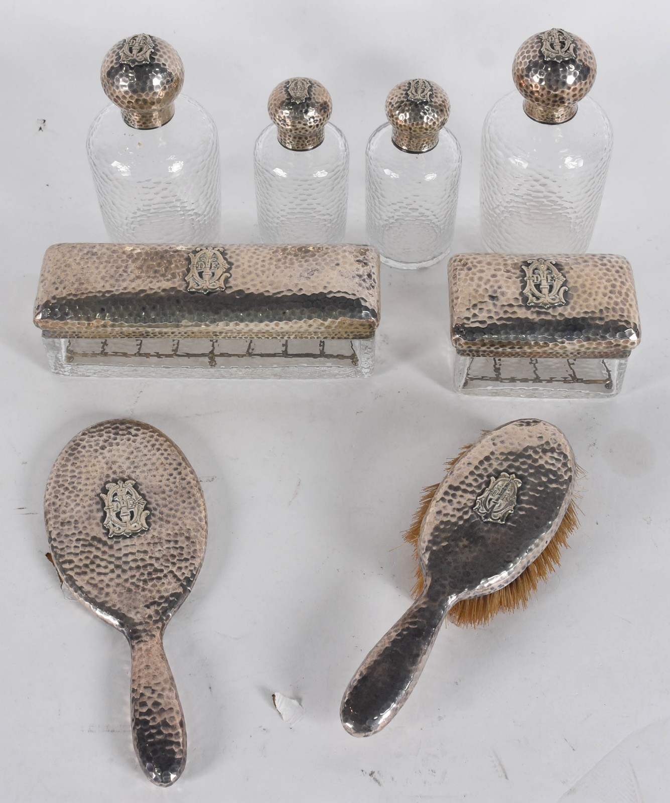 Conjunto para toilette de cristal e prata de lei, sendo 4... - foto 2 de 9