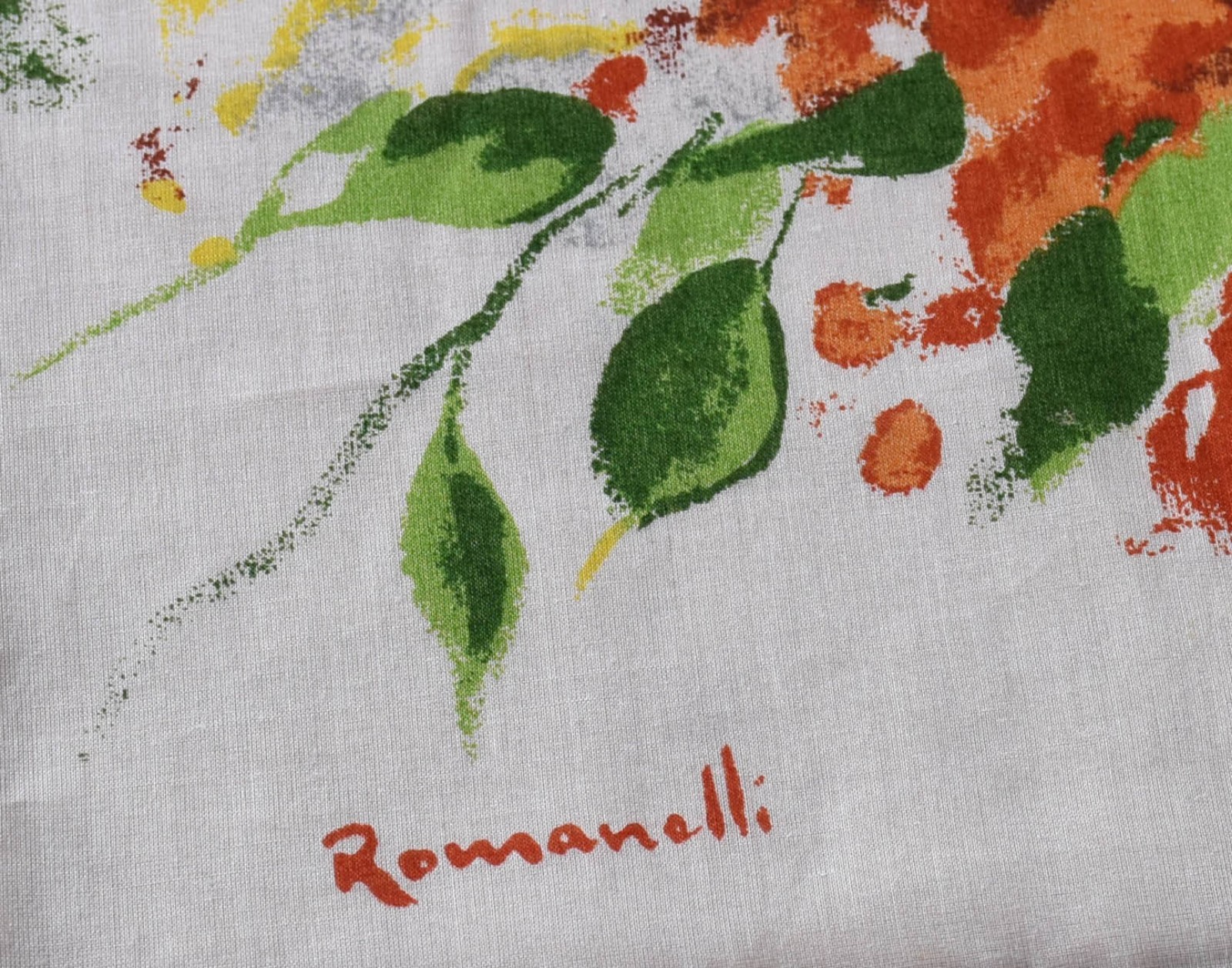 ROMANELLI - Toalha de mesa com silkcreen feito pelo artista. - foto 4 de 4