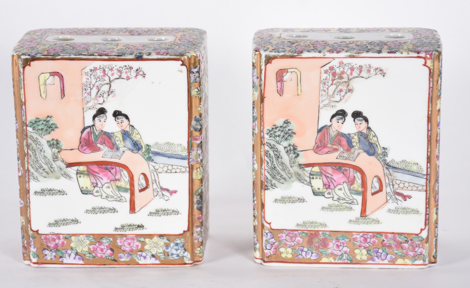 Par de pequenos travesseiros (Repouso de nuca) de porcelana chinesa... - foto 2 de 5