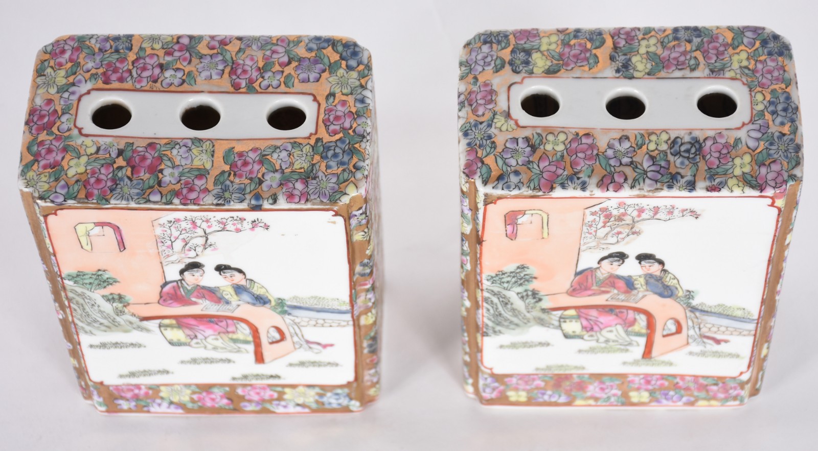 Par de pequenos travesseiros (Repouso de nuca) de porcelana chinesa... - foto 3 de 5