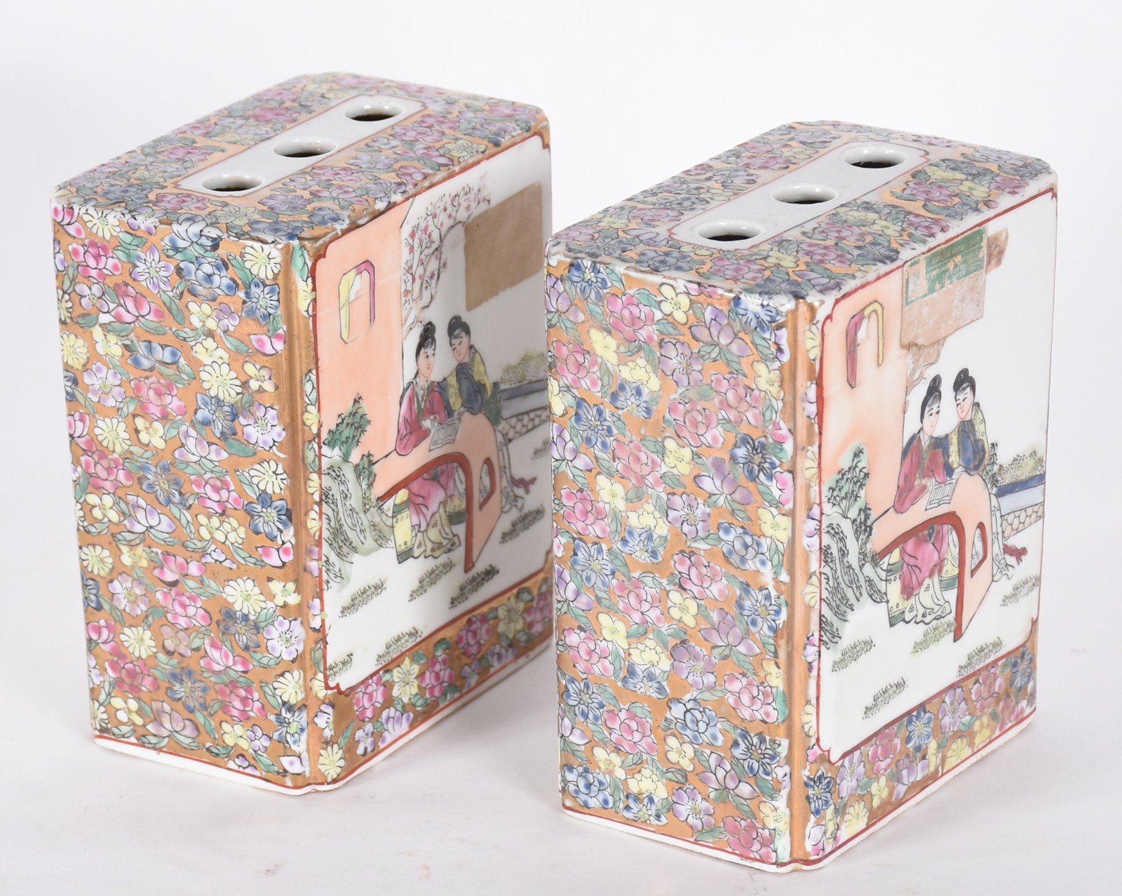 Par de pequenos travesseiros (Repouso de nuca) de porcelana chinesa... - foto 4 de 5
