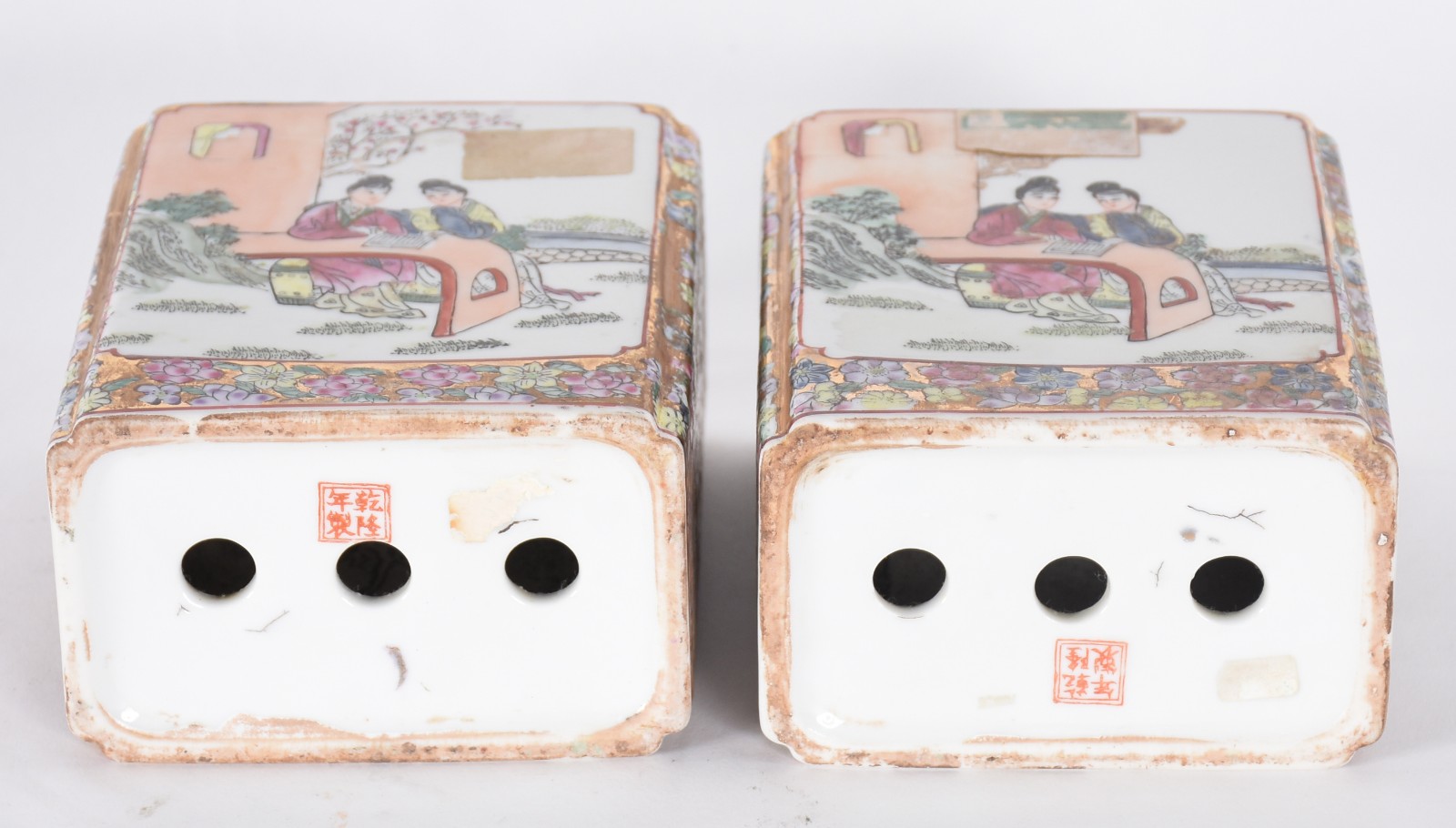 Par de pequenos travesseiros (Repouso de nuca) de porcelana chinesa... - foto 5 de 5