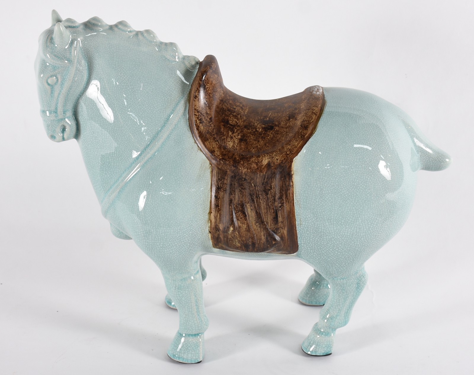 Cavalo de porcelana oriental na cor azul. - foto 2 de 4