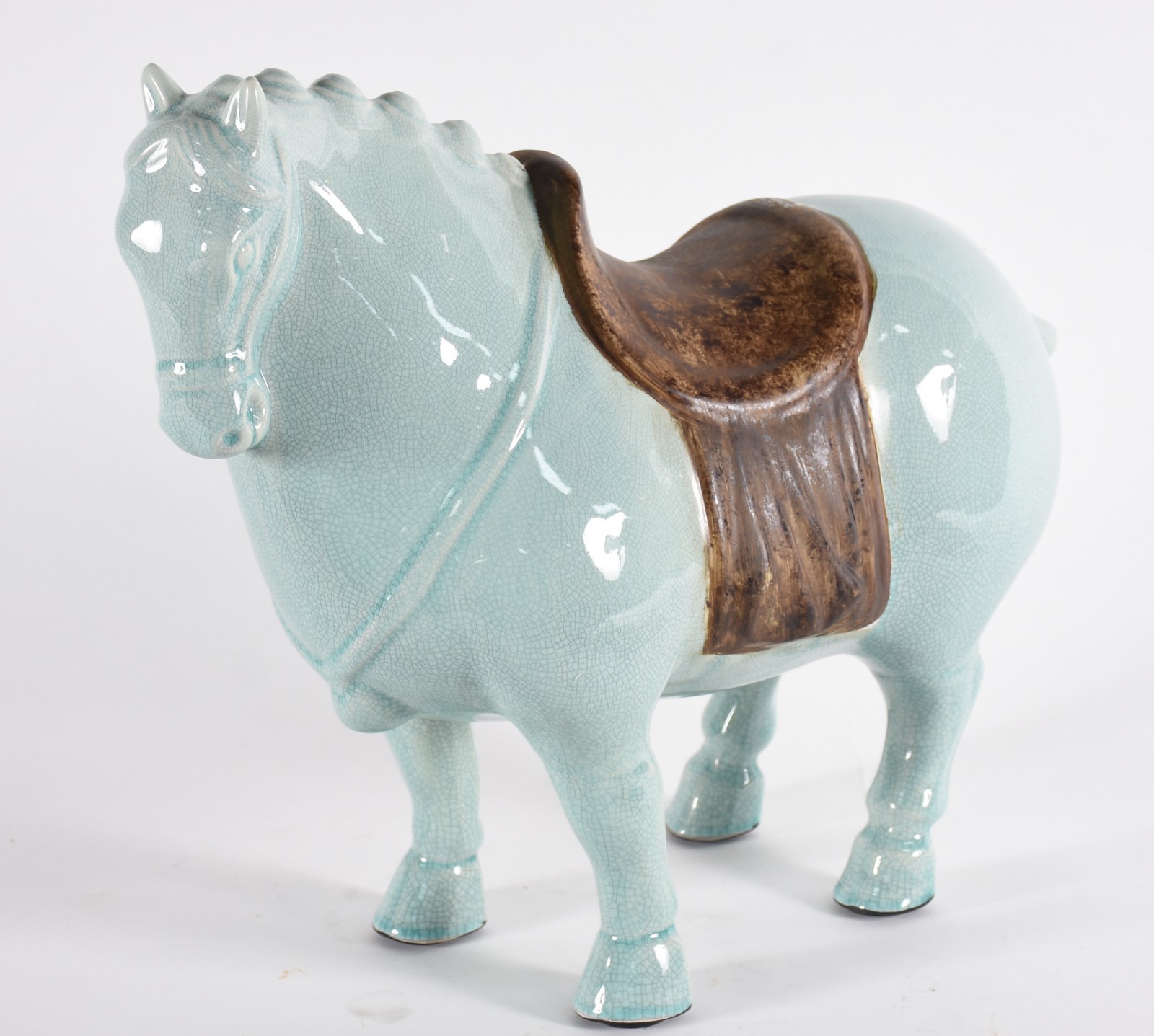 Cavalo de porcelana oriental na cor azul. - foto 3 de 4