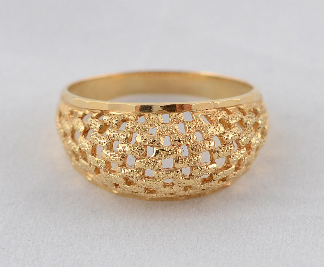 Anel de ouro 18 k, modelo bombe vazado - 5,1 g - Aro 23. - foto 2 de 2