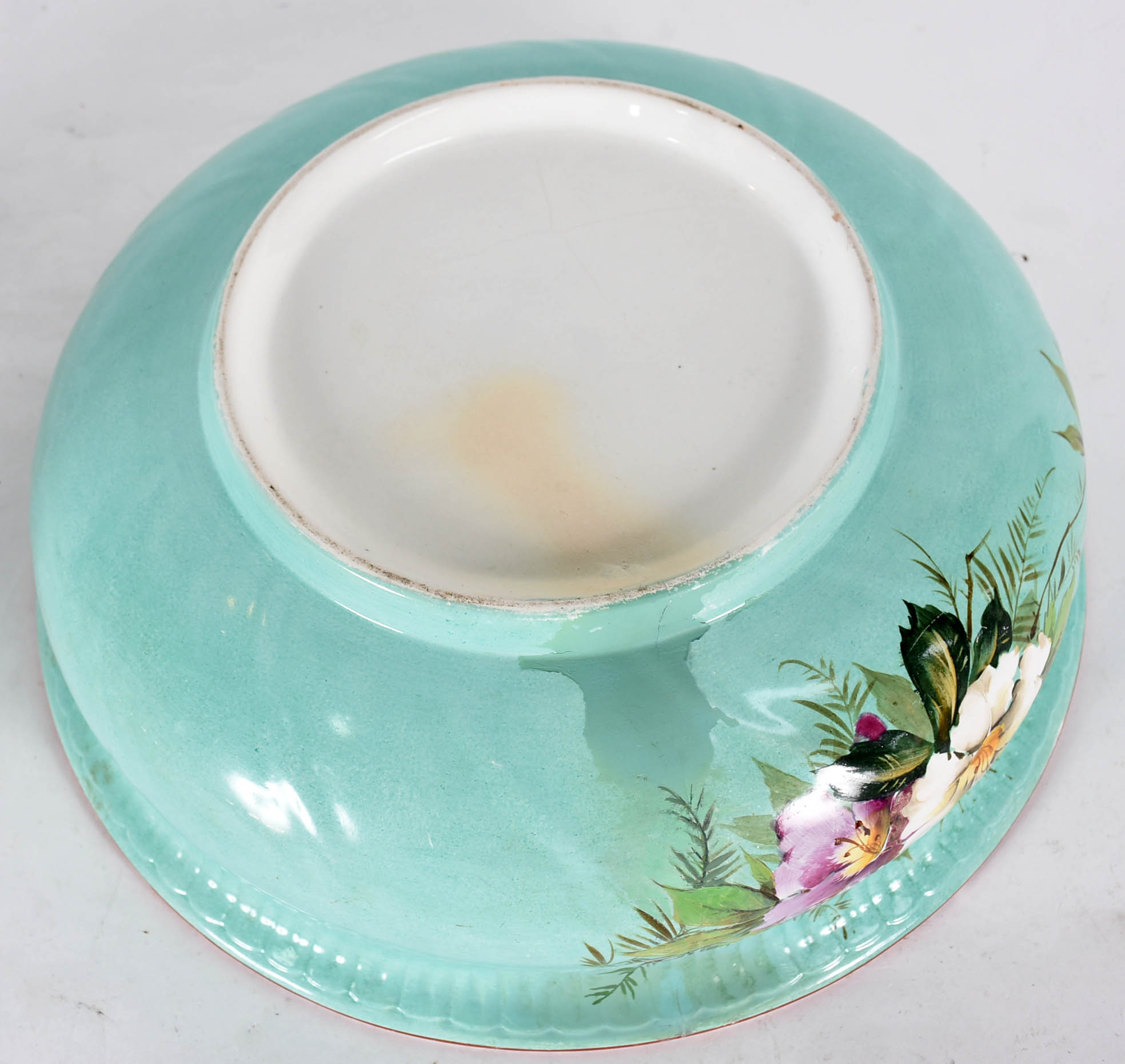 Jarra com bacia de faiança decoração floral em policromia (com fio de... - foto 6 de 6