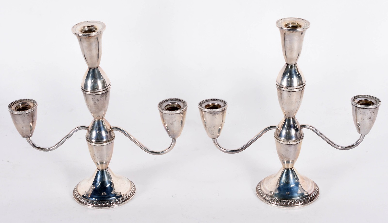 Par de candelabros de prata Sterling para 3 velas cada, reversíveis... - foto 7 de 7