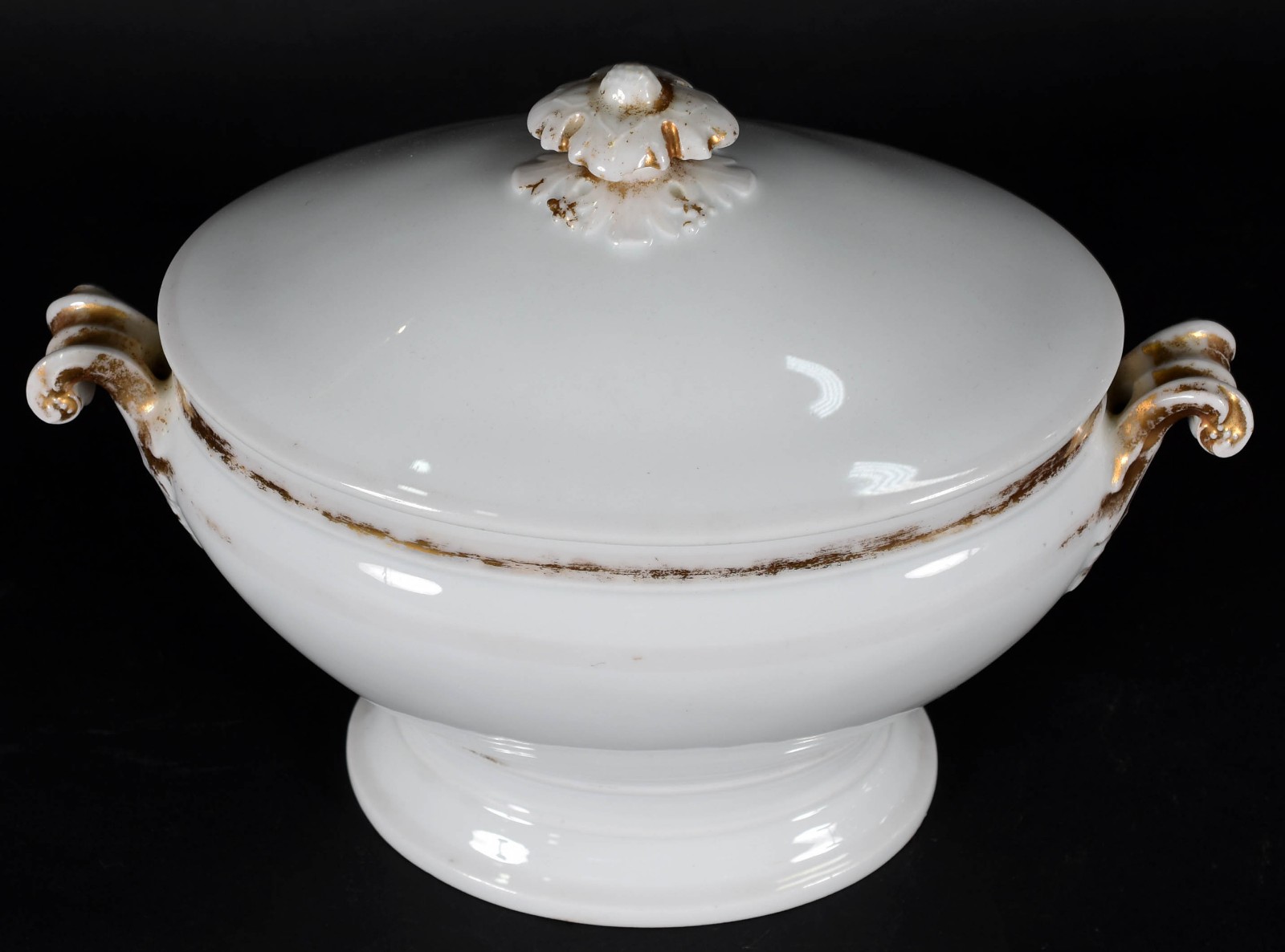 Sopeira de porcelana francesa velho Paris, na cor branca com... - foto 2 de 6