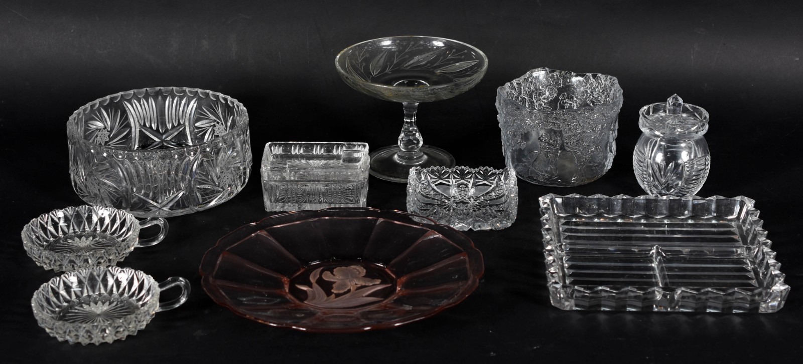 Dez peças diversas de vidro e cristal. - foto 1 de 4