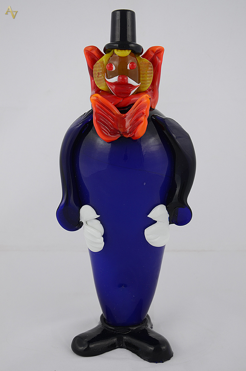 Palhaço de murano azul. Altura 33 cm. - foto 1 de 2