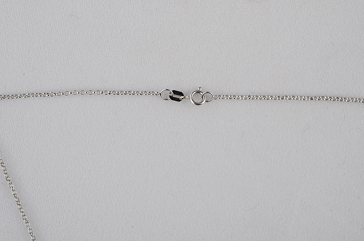 Cordão de ouro branco 18 k - 1,6 g. - foto 2 de 2