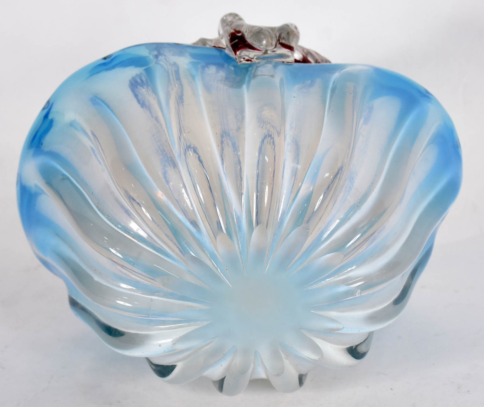 Belíssima cesta/floreira de murano italiano azul opalinado trabalhado... - foto 4 de 4