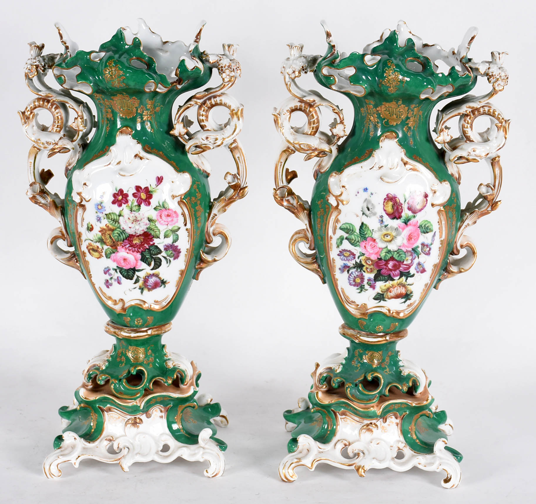 Par de excepcionais ânforas de porcelana francesa Velho Paris... - foto 4 de 6