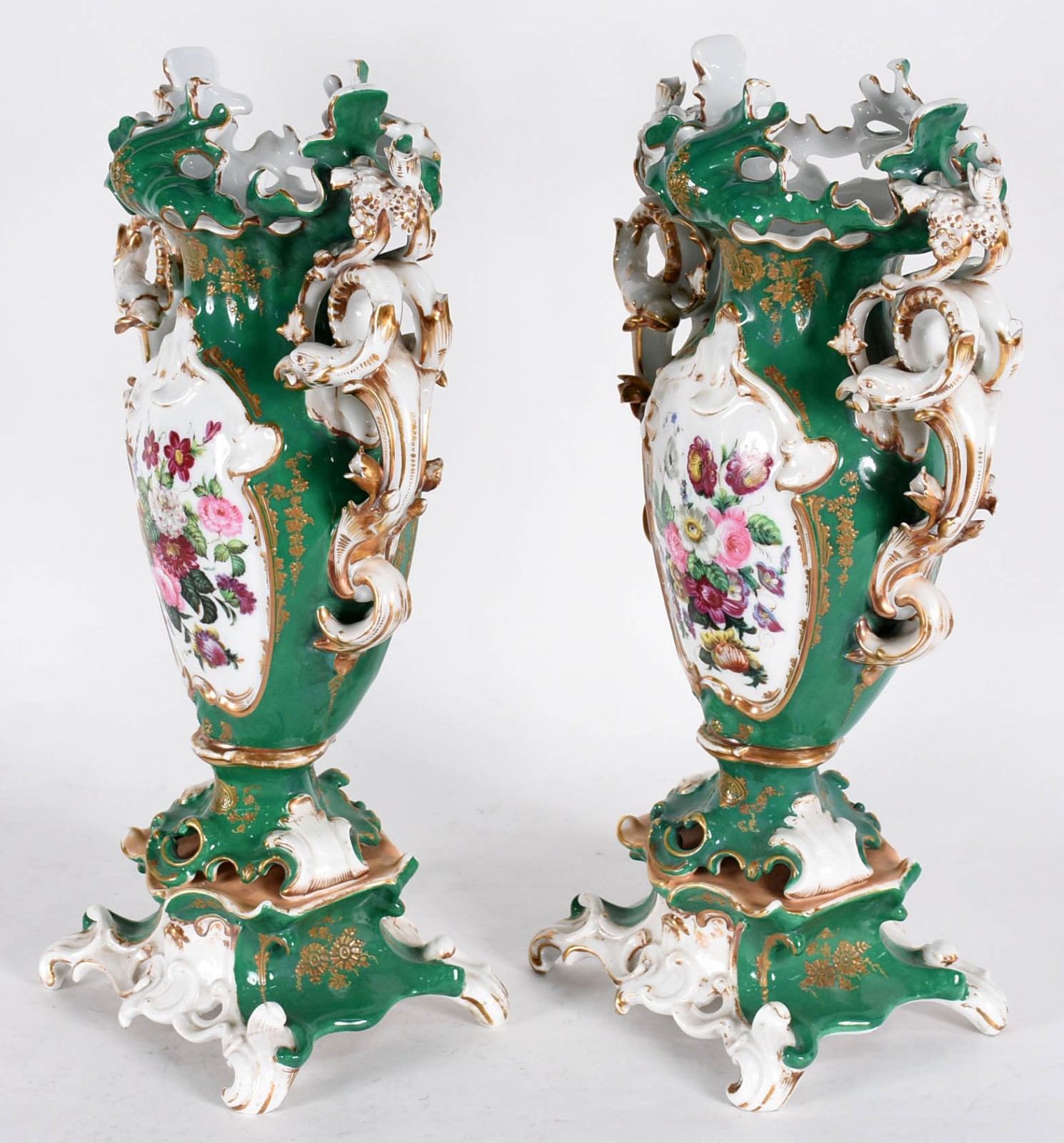 Par de excepcionais ânforas de porcelana francesa Velho Paris... - foto 5 de 6