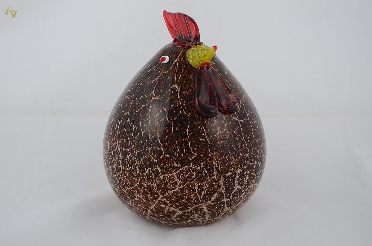 Galinha de murano. Altura 21 cm. - foto 1 de 2
