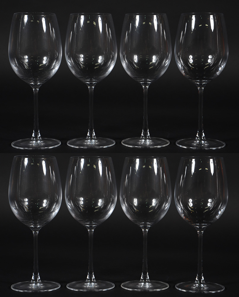 Oito cálices para vinho feitio balloon.