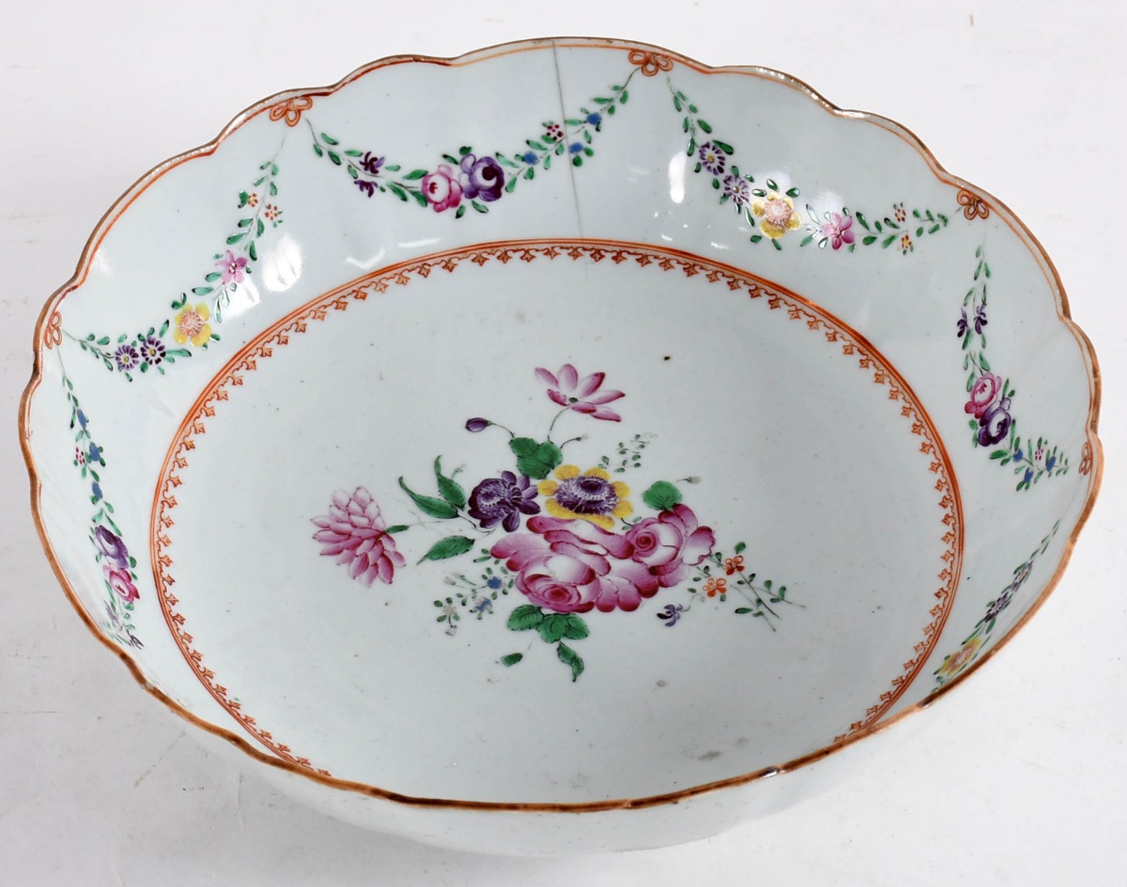 Bowl de porcelana Cia.das Indias, decoração floral em policromia... - foto 1 de 4