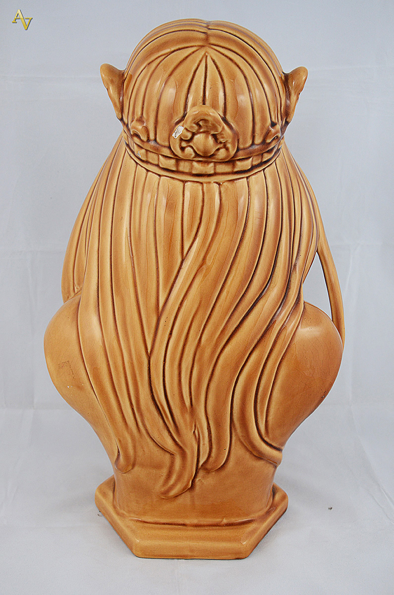 Busto de cerâmica vitrificada estilo Art Nouveau (pequeno lascado na... - foto 2 de 2