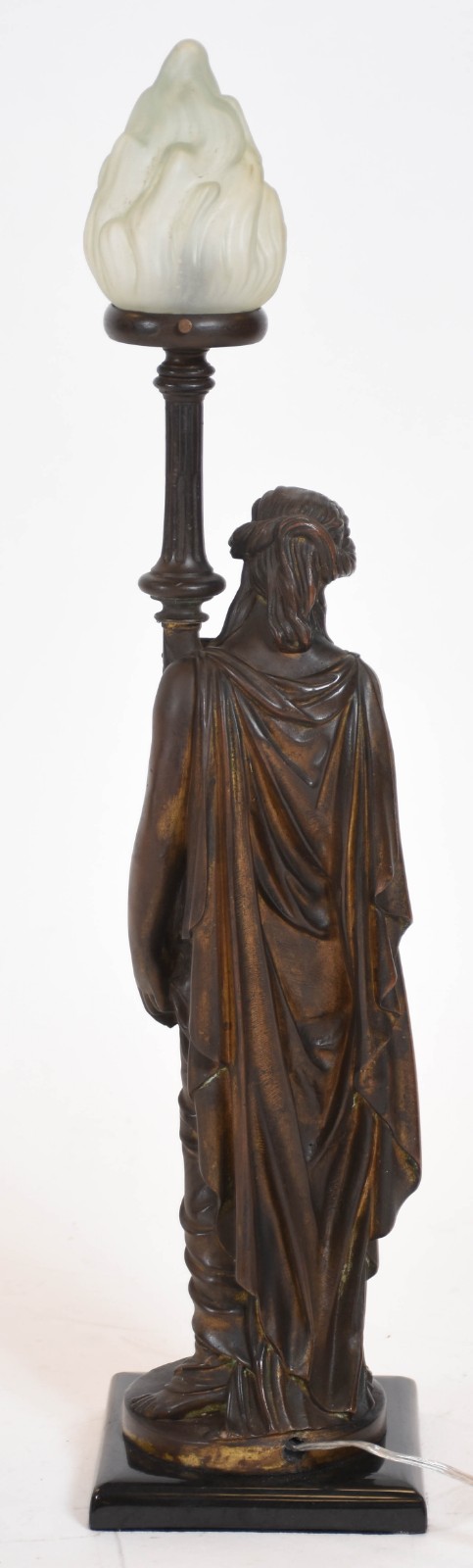 Luminária de bronze representando figura feminina para uma lâmpada... - foto 3 de 4