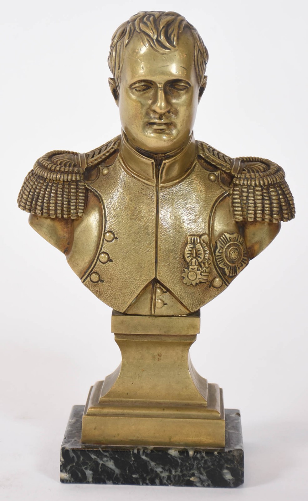 Busto de bronze representando Napoleão, com base de mármore. - foto 1 de 4