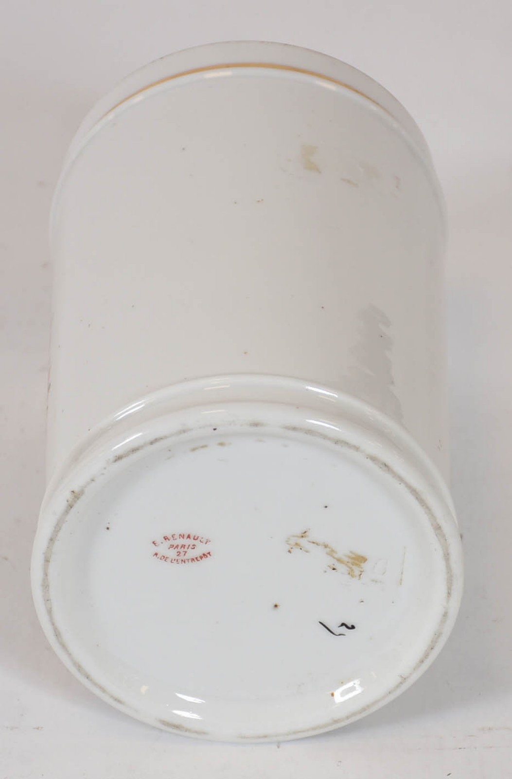Pote de farmacia de porcelana francesa com inscrições "Fuc helmin"... - foto 5 de 5