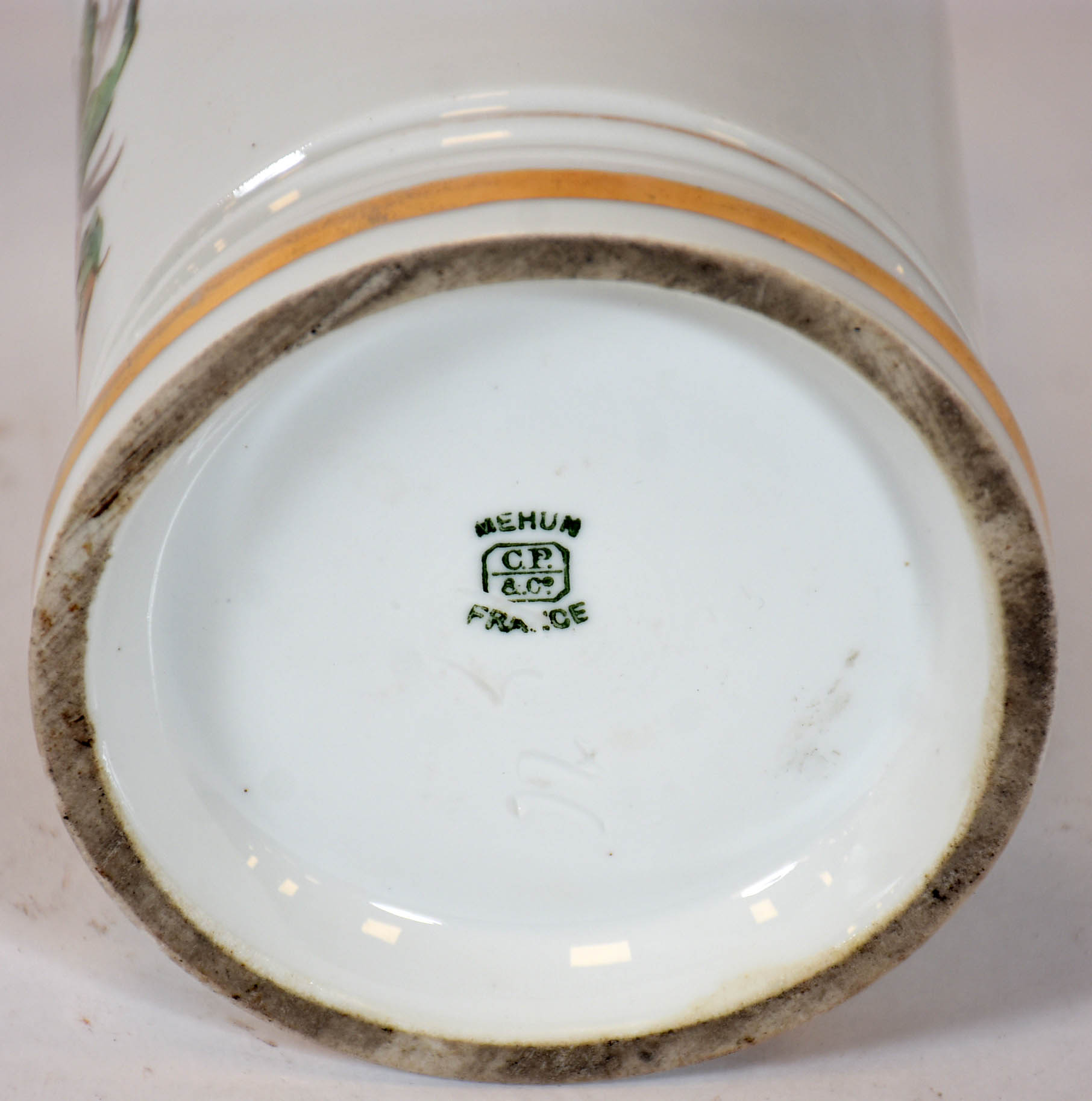 Pote de farmácia de porcelana francesa com inscrições "Ung arcoei"... - foto 4 de 4
