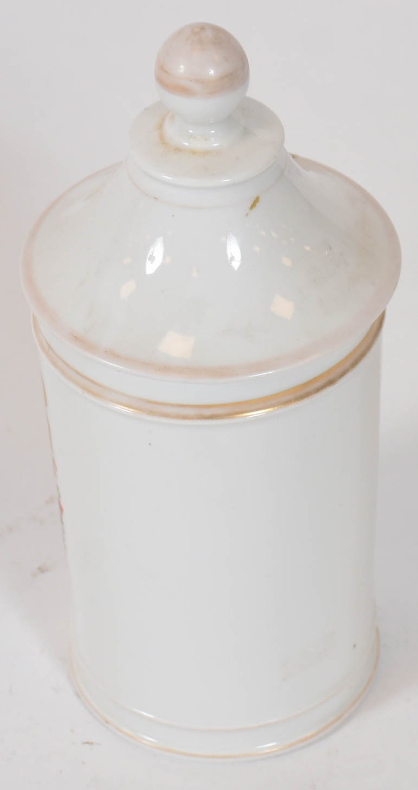 Pote de farmácia de porcelana francesa com inscrições "Rad foenic"... - foto 3 de 4