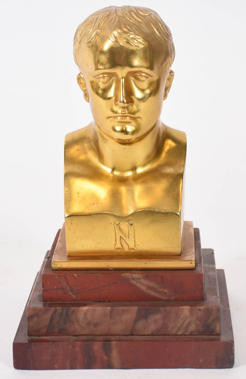 Estatueta em bronze representando Napoleão com base de mármore - foto 1 de 3